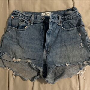 Abercrombie & Fitch the Mom High Rise Curve Love Denim Shorts